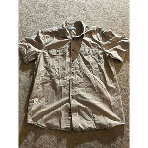Carhartt Short Sleeve Shirt Size XL Tall - Button Up Brown Beige
